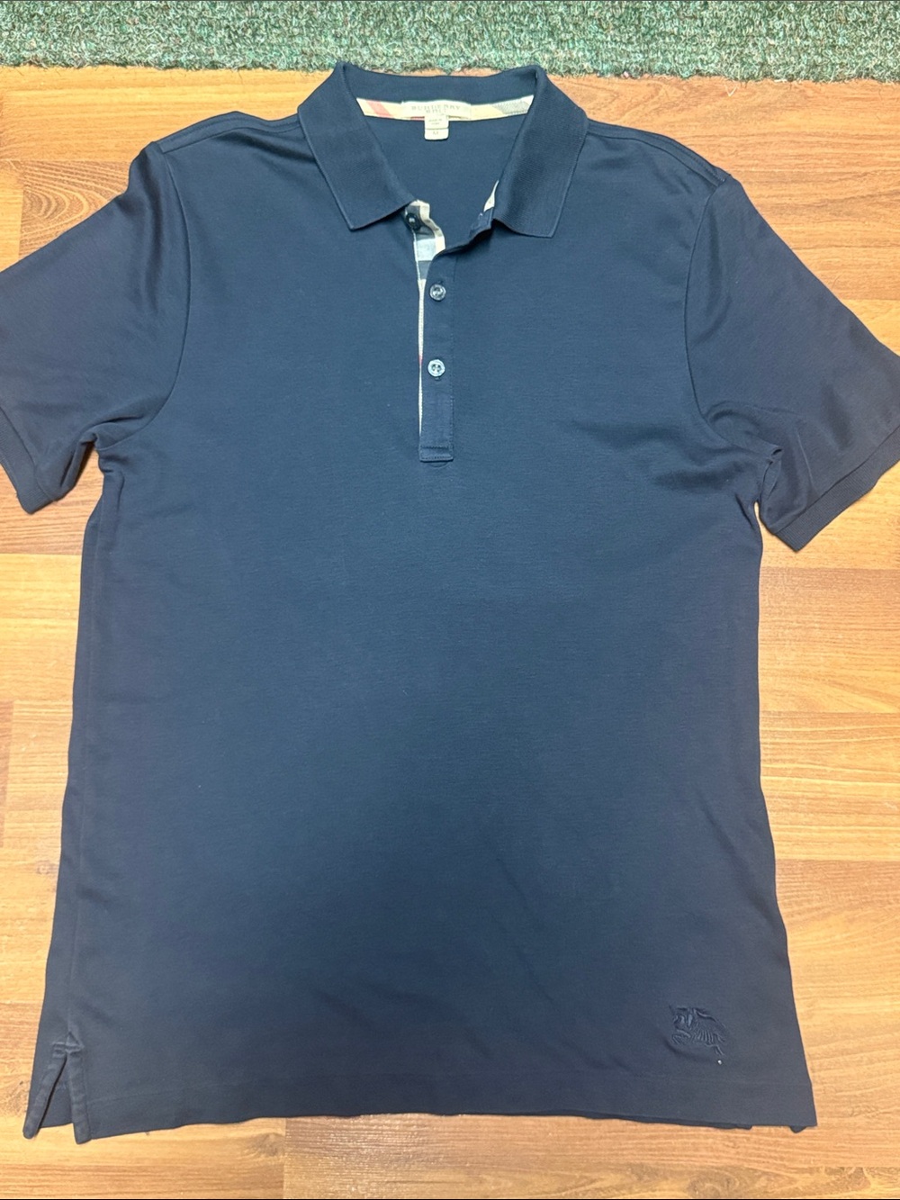 Burberry Brit Navy Blue Check Polo Shirt